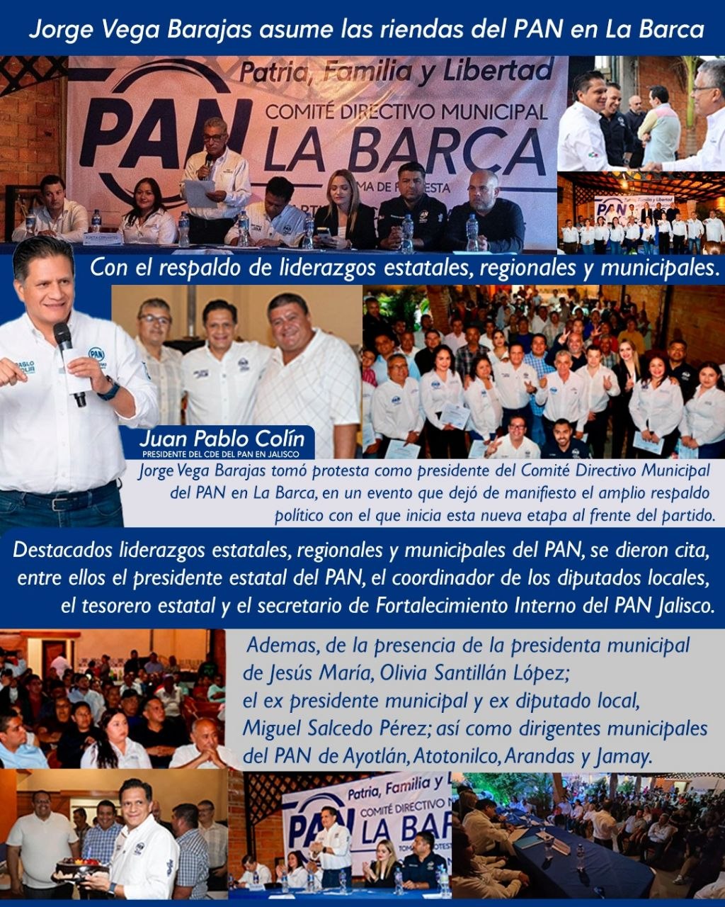 Jorge Vega Barajas asume las riendas del PAN en La Barca - Boletín Gráfico Oficial